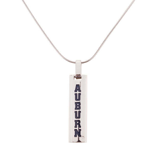 Wholesale silver snake chain Silver vertical Auburn logo pendant