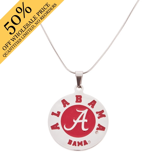 Wholesale silver snake chain Silver crimson Alabama pendant Script