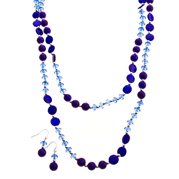 Wholesale beaded necklace set tones cobalt indigo generous offers multitude sty