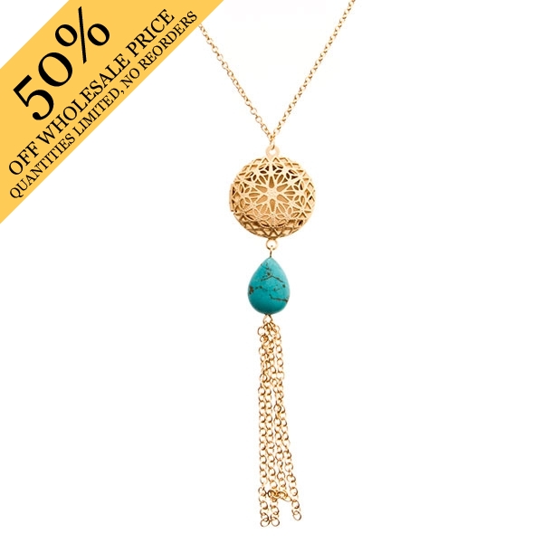 Wholesale turquoise stone locket necklace