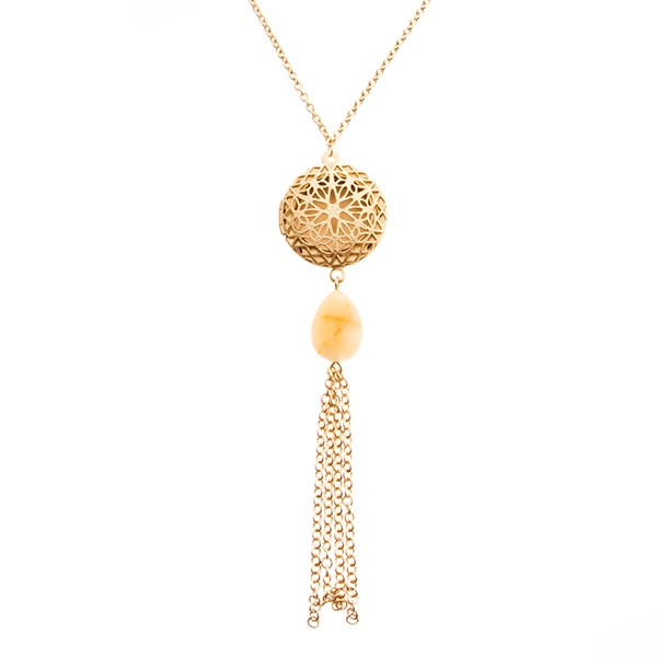 Wholesale honey jade stone locket necklace