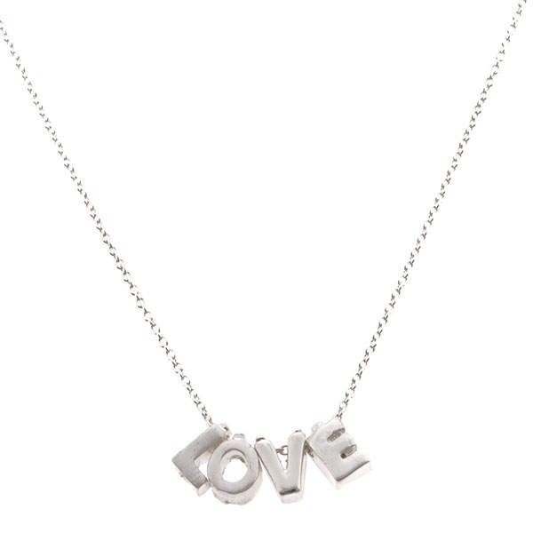 Wholesale inch necklace silver LOVE