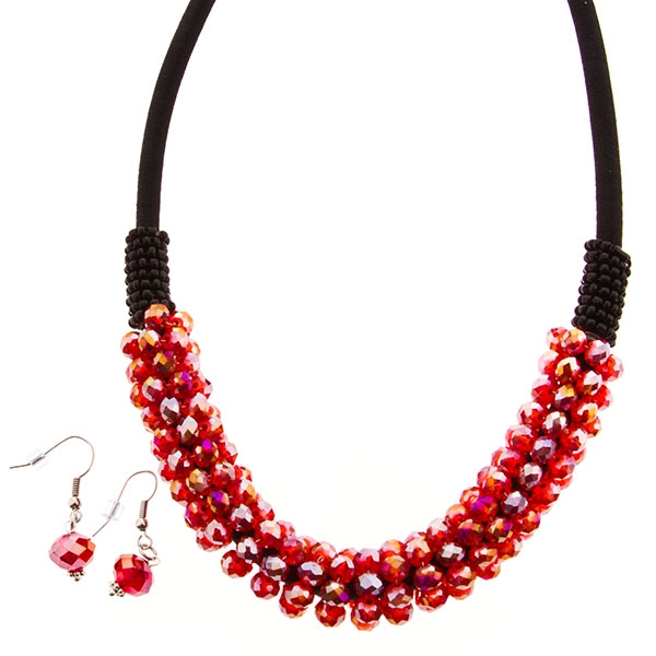 Wholesale necklace set red beads