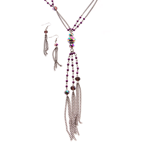 Wholesale necklace set assorted beads dangling chains