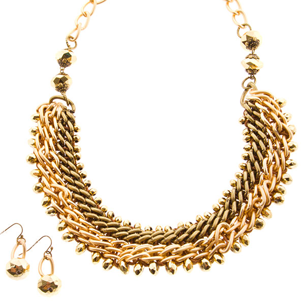 Wholesale necklace set dual finish