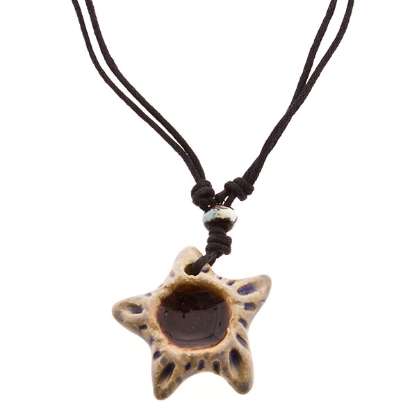Wholesale black cord necklace gold starfish