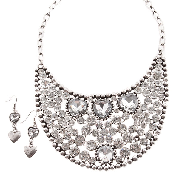 Wholesale necklace set bib crystals rhinestones