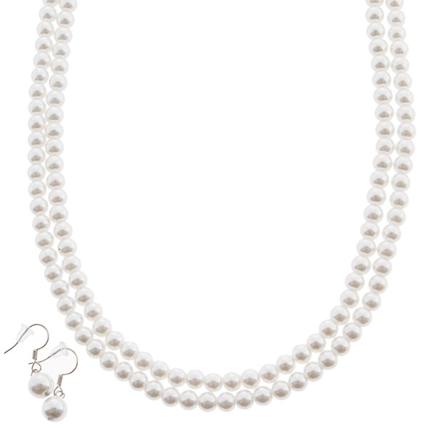 Wholesale white pearl necklace set earrings