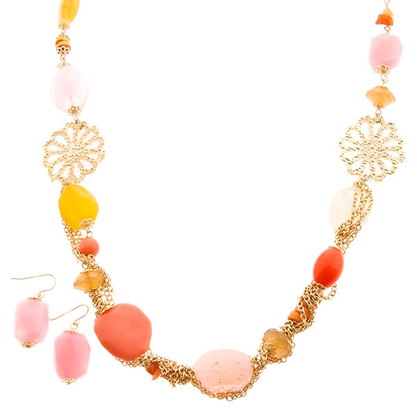 Wholesale necklace set assorted colorful natural stones