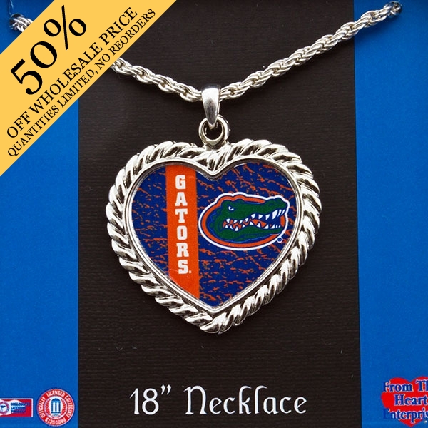 Wholesale inch Silver necklace Florida heart pendant