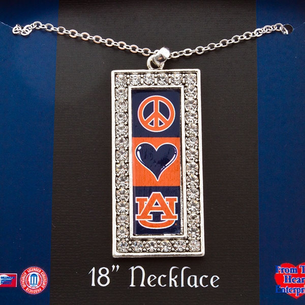 Wholesale express spirit stylish necklace Peace Love Tigers Auburn pendant inch