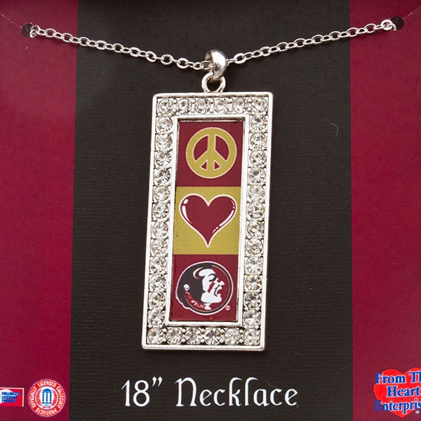 Wholesale express spirit stylish necklace Peace Love Seminoles Florida State pen