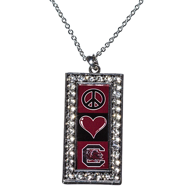 Wholesale express spirit stylish necklace Peace Love Gamecocks South Carolina pe