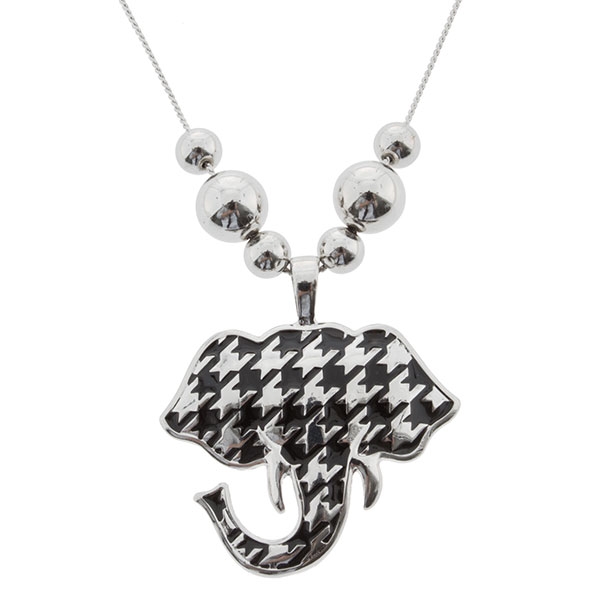 Wholesale inch silver necklace silver beads inch houndstooth elephant pendant n