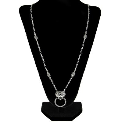 Wholesale fashion Necklace Duel Function ID Tag Eye Glass Holder Polished Silver
