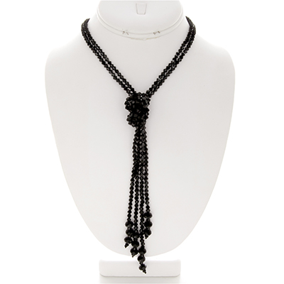 Wholesale jet Faceted Designs Lariat Necklace Lead Safe Necklace Approx L W