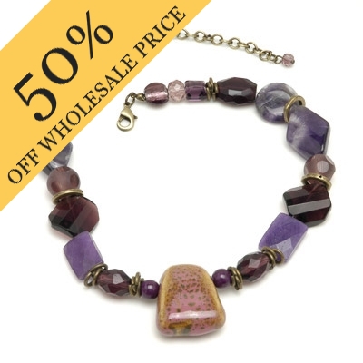 Wholesale genuine Semi precious Stone Purple Designs Crystalline Faceted Beads B