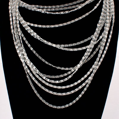 Wholesale numerous silver chains form elegant drape very necklace day evening