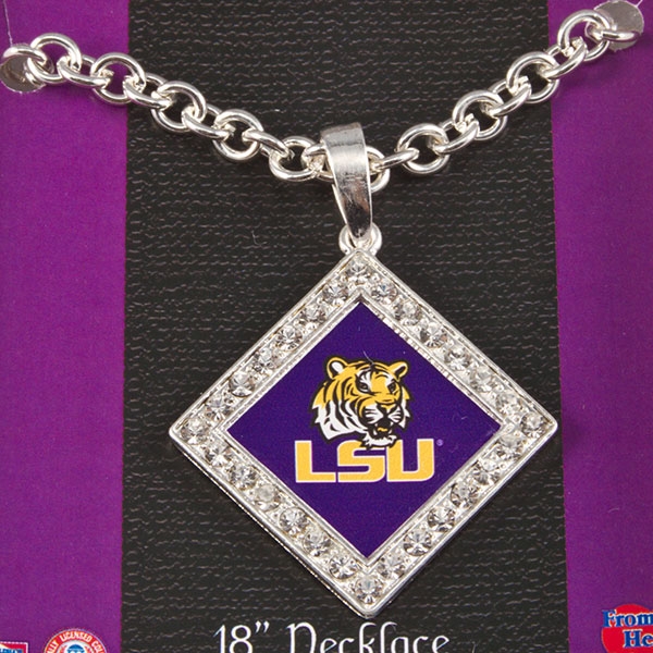 Wholesale louisiana State University necklace inches diamond logo crystal rhines