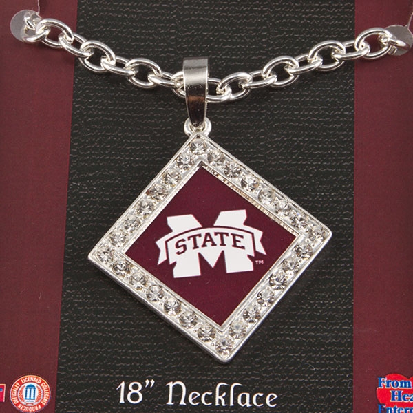 Wholesale mississippi State necklace inches diamond logo crystal rhinestones