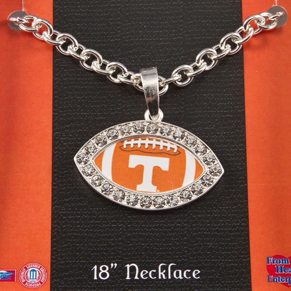 Wholesale university Tennessee inch necklace football edged crystal rhinestones