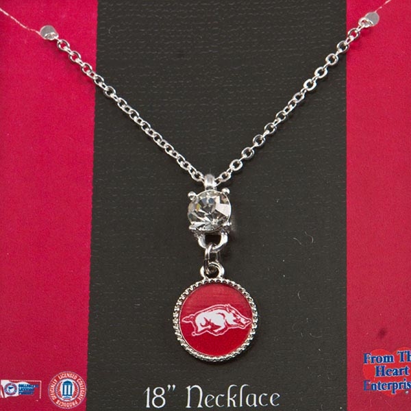 Wholesale inch silver toned necklace inch silver toned Arkansas round logo dang