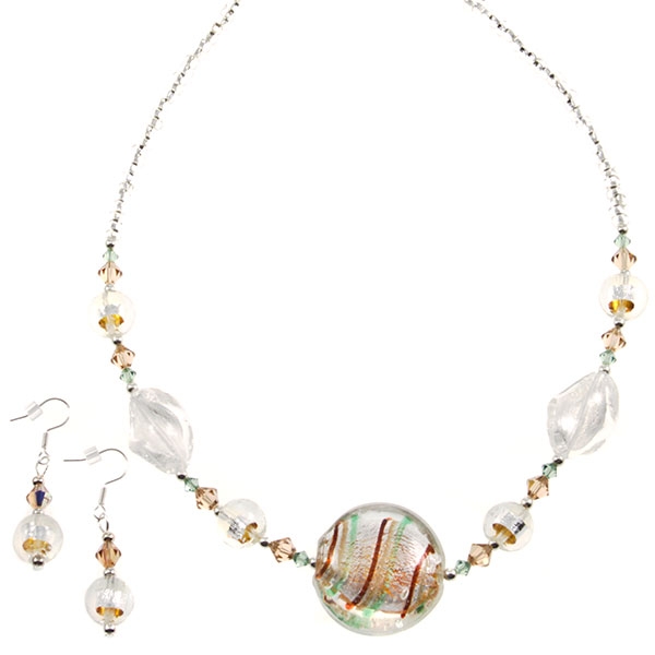 Wholesale murano glass necklace set Austrian crystals necklace extender Artisan
