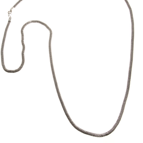Wholesale brushed silver inch mesh chain