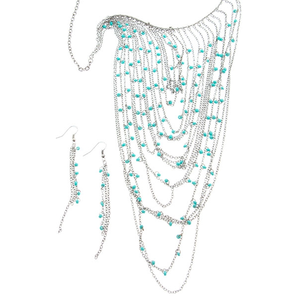 Wholesale inch silver toned chain necklace hangs additional inches turquoise be
