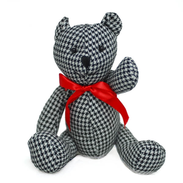 Wholesale brighten eyes Bama cutie adorable houndstooth bear red ribbon Christma
