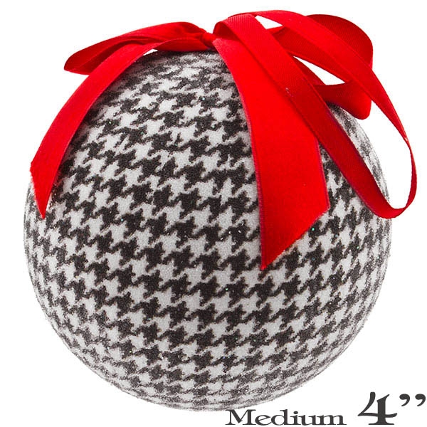 Wholesale bama fans decorate tree year shatter proof Houndstooth fabric covered