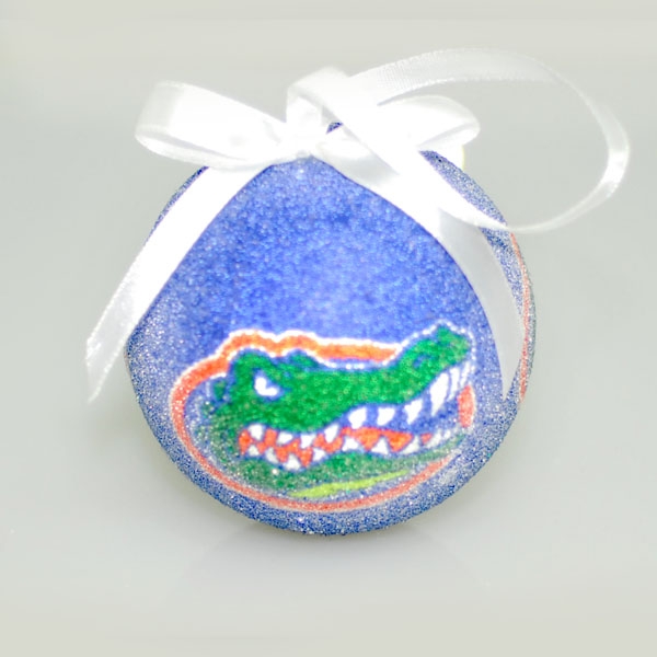Wholesale inch Florida Shatter proof glittered Christmas ornament