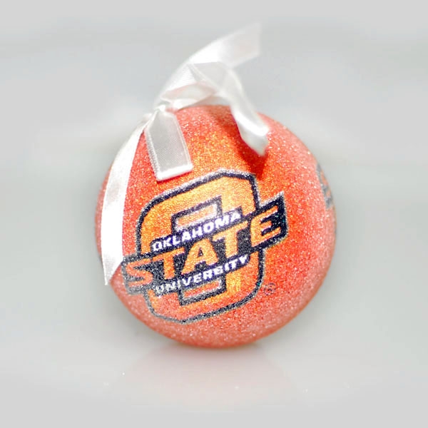 Wholesale inch Oklahoma State Shatter proof glittered Christmas ornament