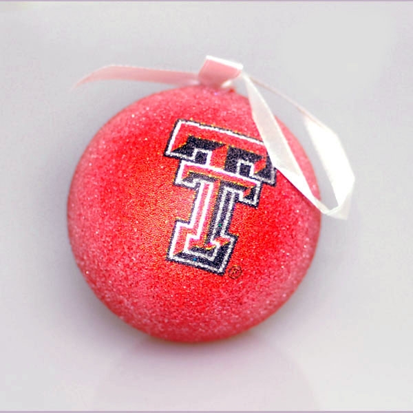 Wholesale inch Texas Tech Shatter proof glittered Christmas ornament