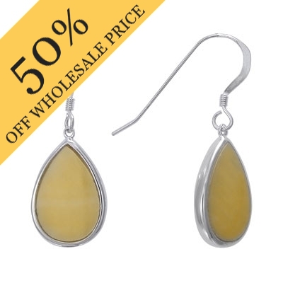 Wholesale sterling Silver Earrings w Golden Shell Tear Drops Approx L W ORIGINAL