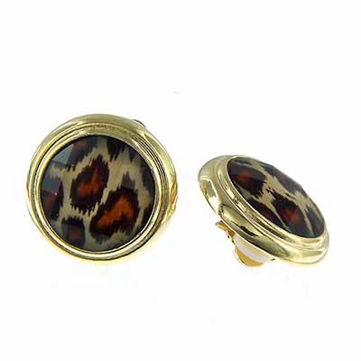 Wholesale leopard Animal Print Clip Earrings Hypo Allergenic Posts Lead Nickel S