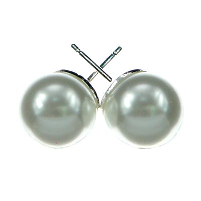 Wholesale natural White Glass Bead Pearl Earring Ear Post Matches Necklace Earri
