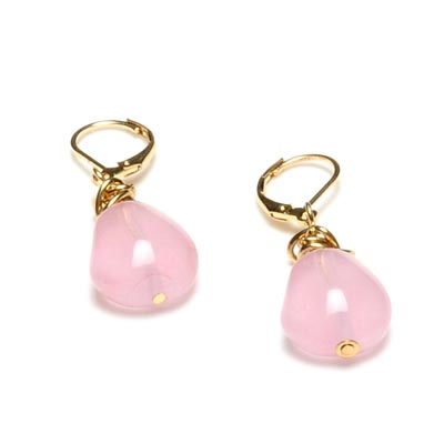 Wholesale genuine Semi Precious Stone Pink Quartz Designs Polished Gold Clasp Ea