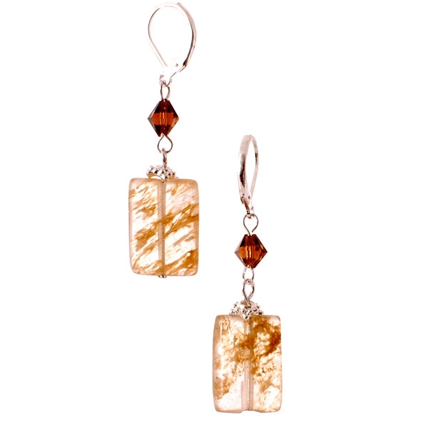 Wholesale genuine Semi precious Stone Light Dark Brown Designs Polished Silver E