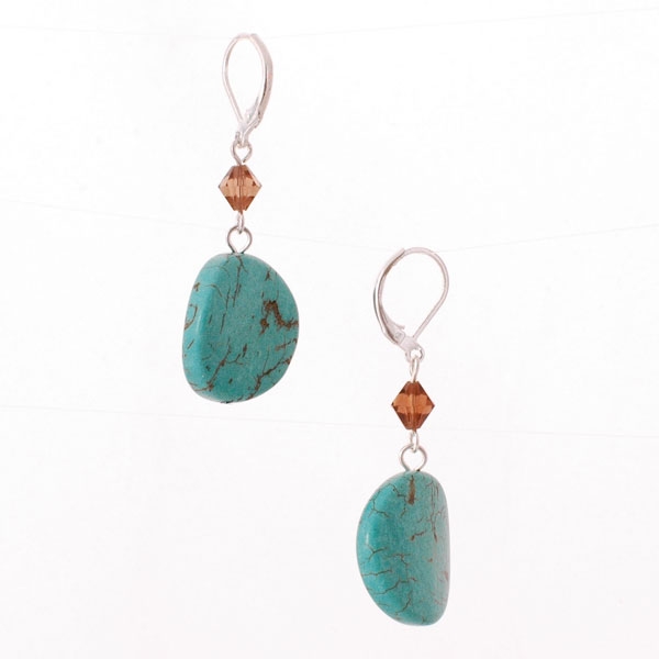 Wholesale genuine Semi precious Stone Turquoise Brown Faceted Crystalline Polish