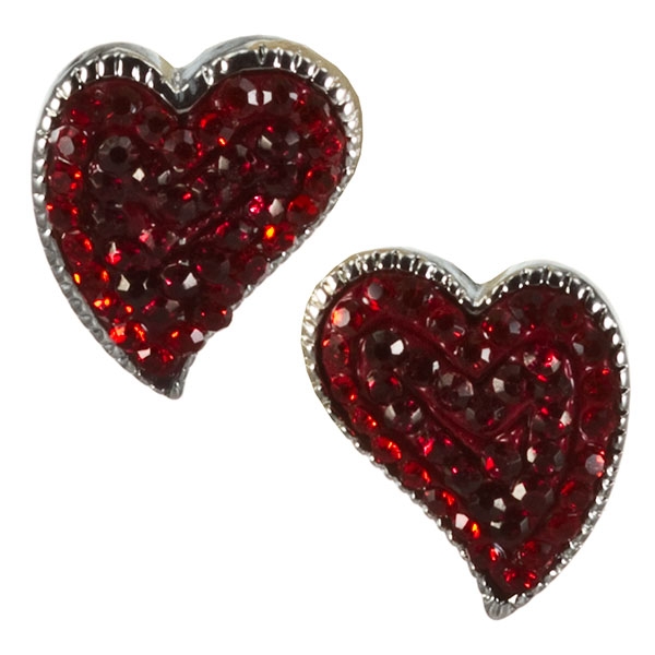 Wholesale ruby rhinestone heart earrings Judson s wholesale fashion earrings nic