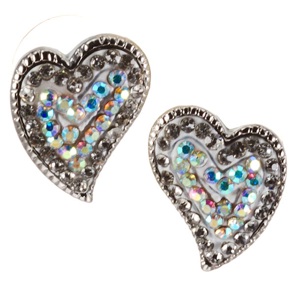 Wholesale crystal opalescent heart fashion earrings Judson s wholesale costume f
