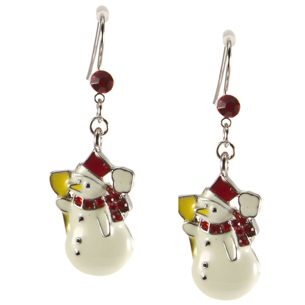 Wholesale adorable miniature snowmen earrings french wires