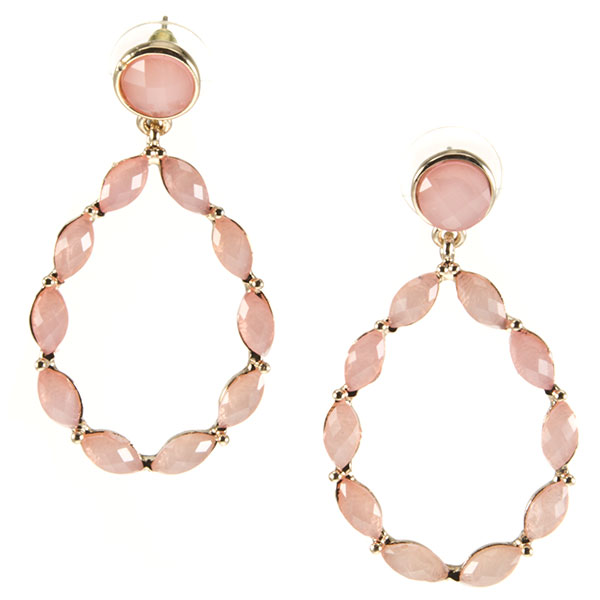 Wholesale dangling earrings champagne acrylic gemstones accents