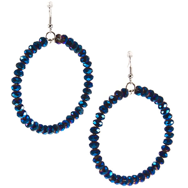 Wholesale iridescent blue bead earrings inches diameter