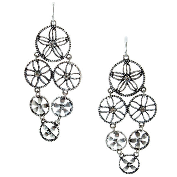 Wholesale inch silver diamond earrings assorted floral designs
