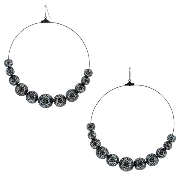 Wholesale silver hoop earrings diameter silver globe beads