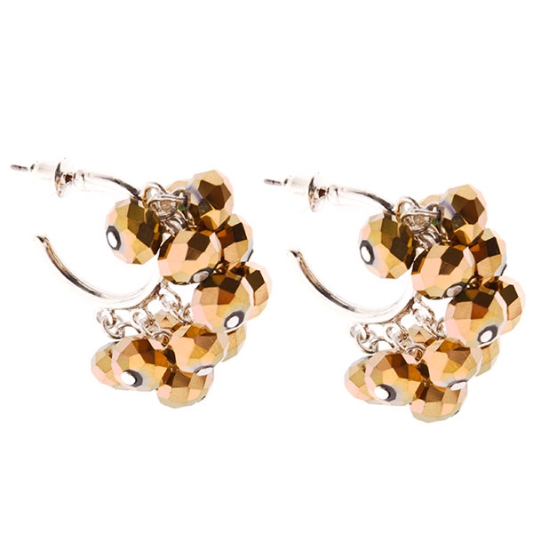 Wholesale gold earrings cluster faceted gold beads approx inch