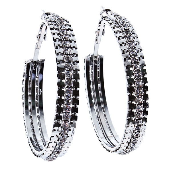 Wholesale earrings hoop silver finish