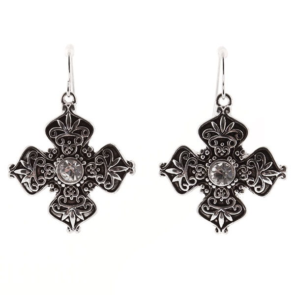 Wholesale floral silver earrings approx